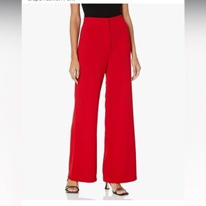 Elegant Red Women's Wide-Leg Pants